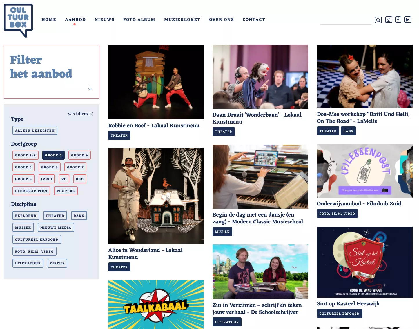Cultuurbox website